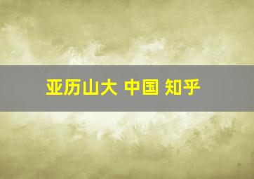 亚历山大 中国 知乎